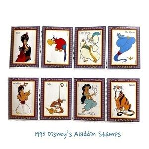 Vintage Aladdin Disney Stamps Guyana 1993 Collection